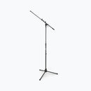 On-Stage MS7701TB, Telescoping Euro Boom Mic Stand, Height 32"-61.5", 20"-36" Boom, 23" Base Spread, 5/8"-27" Threading, Black