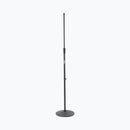On-Stage MS9210, Production-Grade Mic Stand with 10" Round Base, Height 36"-65", Black