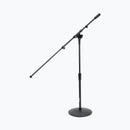 On-Stage MS9417, Drum/Amp Mic Stand with Tele Boom, Height 17"-28.5", 21.5"-36" Boom, Steel and Zinc Construction, 5/8"-27" for Mic Clips or Accessories and M20 at Base Threading, Black