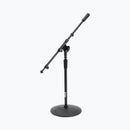 On-Stage MS9417, Drum/Amp Mic Stand with Tele Boom, Height 17"-28.5", 21.5"-36" Boom, Steel and Zinc Construction, 5/8"-27" for Mic Clips or Accessories and M20 at Base Threading, Black