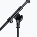 On-Stage MS9417, Drum/Amp Mic Stand with Tele Boom, Height 17"-28.5", 21.5"-36" Boom, Steel and Zinc Construction, 5/8"-27" for Mic Clips or Accessories and M20 at Base Threading, Black