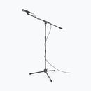 On-Stage MS9701B, Production-Grade Mic Stand with Tripod Base and Boom Arm, Height 36"-64", 33" Boom, 24" Base Spread, Steel and Zinc Construction, 5/8"-27" Threading, Black