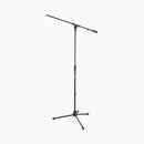 On-Stage MS9701B, Production-Grade Mic Stand with Tripod Base and Boom Arm, Height 36"-64", 33" Boom, 24" Base Spread, Steel and Zinc Construction, 5/8"-27" Threading, Black