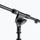 On-Stage MS9701TB, Production-Grade Mic Stand with Tripod Base and Telescoping Boom Arm, Height 36"-64", 21.5"-36" Boom, 24" Base Spread, Steel and Zinc Construction, 5/8"-27" Threading, Black