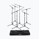 On-Stage MSP7706, Six Euro Boom Mic Stands with Bag, Height 32"-61.5", 30" Boom, 23" Base Spread, Heavy-duty Padded Nylon Material, 5/8"-27" Threading, Black