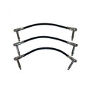 On-Stage PC506B-3PK, 6" Patch Cable w/ Pancake Connectors (Black) - 3 Pack, 6" Length, Standard (pancake style) Connectors, QTR-QTR Cable, 23AWG Wire Gauge, Black
