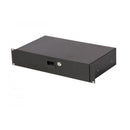 On-Stage RDLS2000, 2U Locking Rack Drawer (Shallow), Steel Material, Black, 2U (Shallow)