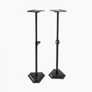 On-Stage SMS6600-P, Hex-Base Monitor Stands, Height Adjustment 36 1/2" - 54", 90 lbs. Weight Capacity, 14" Base Spread, Steel Construction, Black
