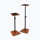 On-Stage SMS7500RB, Wood Studio Monitor Stands (Rosewood, Pair), Height Adjustment 35.5"- 56.5", 90 lbs. Weight Capacity, Steel / Wood Construction, Rosewood