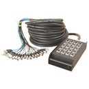On-Stage SNK16450V2, 50' 16-Channel/4-Return Stage Snake, 50' Length, 16 (female) XLR Inputs, Metal Construction, Black, Includes Nylon Bag