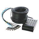 On-Stage SNK84100V2, 100' 8-Channel/4-Return Stage Snake, 100' Length, 8 (female) XLR Inputs, Metal Construction, Black, Includes Nylon Bag
