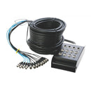On-Stage SNK8450V2, 50' 8-Channel/4-Return Stage Snake, 50' Length, 8 (female) XLR Inputs, Metal Construction, Black, Includes Nylon Bag