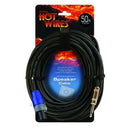 On-Stage SP14-50SQ, Speakon Cable with Neutrik Connectors (50', NL2-QTR), 50' Length, Neutrik Twist-lock Speakon, Metal 1/4" Connectors, NL2-QTR Cable