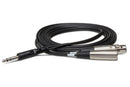 HOSA - Insert Cable, 1/4 in TRS to XLR3M and XLR3F, 3 m