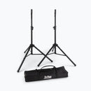 On-Stage SSP7750, Compact Speaker Stand Pack, Height Adjustment 37" - 60", 60 lbs Weight Capacity, Aluminum Construction, Black, Includes 2 Stands and Carry Bag