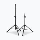 On-Stage SSP7750, Compact Speaker Stand Pack, Height Adjustment 37" - 60", 60 lbs Weight Capacity, Aluminum Construction, Black, Includes 2 Stands and Carry Bag