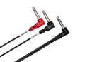 HOSA - Insert Cable, Right-angle 1/4 in TRS to Dual Right-angle 1/4 in TS, 1 m