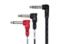 HOSA - Insert Cable, Right-angle 1/4 in TRS to Dual Right-angle 1/4 in TS, 1 m