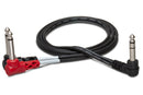 HOSA - Insert Cable, Right-angle 1/4 in TRS to Dual Right-angle 1/4 in TS, 1 m
