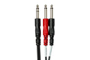 HOSA - Insert Cable, 1/4 in TRS to Dual 1/4 in TS, 3 m