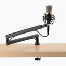 On-Stage MBS-LP1, Low-Profile Broadcast Boom Arm, 3.5 lb Weight Capacity, Black, Includes Cable-management Clips and camera-mount Adapter