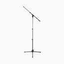 On-Stage MS500, Travel Mic Stand, Height Adjustment 22"- 57", 19.5" - 35" Boom, Black, Includes Drawstring Bag