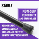On-Stage MS500, Travel Mic Stand, Height Adjustment 22"- 57", 19.5" - 35" Boom, Black, Includes Drawstring Bag