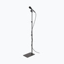 On-Stage MS7300, Mic Stand Flat Base, Height Adjustment 25"-66", 5/8"-27 Threading, Black, Includes Clothespin-style Mic Clip
