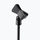 On-Stage MS7300, Mic Stand Flat Base, Height Adjustment 25"-66", 5/8"-27 Threading, Black, Includes Clothespin-style Mic Clip