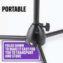On-Stage MS7540, One-Handed Mic Stand with Tripod Base, Height Adjustment 42.75" - 69.75", 5/8"-27 Threading