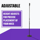 On-Stage MS9510, Production-Grade One-Handed Mic Stand with Round Base, Height Adjustment 43″-69.75″, 5/8"-27 Threading