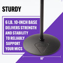 On-Stage MS9510, Production-Grade One-Handed Mic Stand with Round Base, Height Adjustment 43″-69.75″, 5/8"-27 Threading