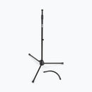 On-Stage MS7702B, Mic Stand with Gooseneck, Height Adjustment 32"-61.5", 23" Base Spread, 5/8"-27 Threading, Black