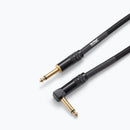 On-Stage OSPRO-ICR-10, Production-Grade Braided Instrument Cable (Right Angle to Straight) 10 ft, 24 AWG Gauge, Oxygen-free copper, Braided Shielding Construction