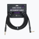 On-Stage OSPRO-ICR-15, Production-Grade Braided Instrument Cable (Right Angle to Straight) 15 ft, 24 AWG Gauge, Oxygen-free copper, Braided Shielding Construction