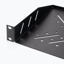 On-Stage RVS1000, 1U Vented Rack Shelf, Height 1.74", 19" Length, 35 lbs. Weight Capacity, Steel Construction, Black