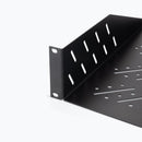 On-Stage RVS2000, 2U Vented Rack Shelf, Height 3.51", 19" Length, 35 lbs. Weight Capacity, Steel Construction, Black