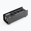On-Stage OSPRO-SNK4BM, Production-Grade SNK4BM Snake Signal Box Male, Consolidates Four of Your XLR Connections Into One Ethernet Cable, Route Signals in Either Direction