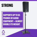 On-Stage SS8000, Production-Grade Speaker/Lighting Stand, Height Adjustment 55.51 - 98.42 in, 65 lb Weight Capacity, Steel with Metal Knob Material, Black, Includes 38mm Speaker Adapter, M10x35mm Bolt and Washer