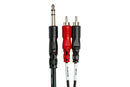 HOSA - Insert Cable, 1/4 in TRS to Dual RCA, 3 m
