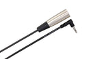 HOSA - Camcorder Microphone Cable, Right-angle 3.5 mm TS to XLR3M, 5 ft
