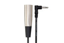 HOSA - Camcorder Microphone Cable, Right-angle 3.5 mm TS to XLR3M, 5 ft