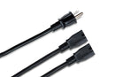 HOSA - Power Extension Y Cable, Dual NEMA 5-15R to NEMA 5-15P, 14 AWG x 3 OFC