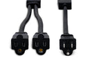 HOSA - Power Extension Y Cable, Dual NEMA 5-15R to NEMA 5-15P, 14 AWG x 3 OFC