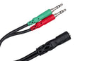 HOSA - Headset/Mic Breakout Cable, 3.5 mm TRRSF to Dual 3.5 mm TRS