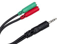 HOSA - Headset/Mic Breakout Cable, 3.5 mm TRRS to Dual 3.5 mm TRSF