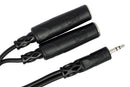 HOSA - Y Cable, 3.5 mm TRS to Dual 1/4 in TRSF