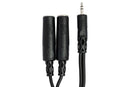 HOSA - Y Cable, 3.5 mm TRS to Dual 1/4 in TRSF