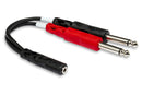 HOSA - Stereo Breakout, 3.5 mm TRSF to Dual 1/4 in TS