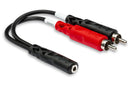 HOSA - Stereo Breakout, 3.5 mm TRS to Dual 1/4 in TS, 3 ft